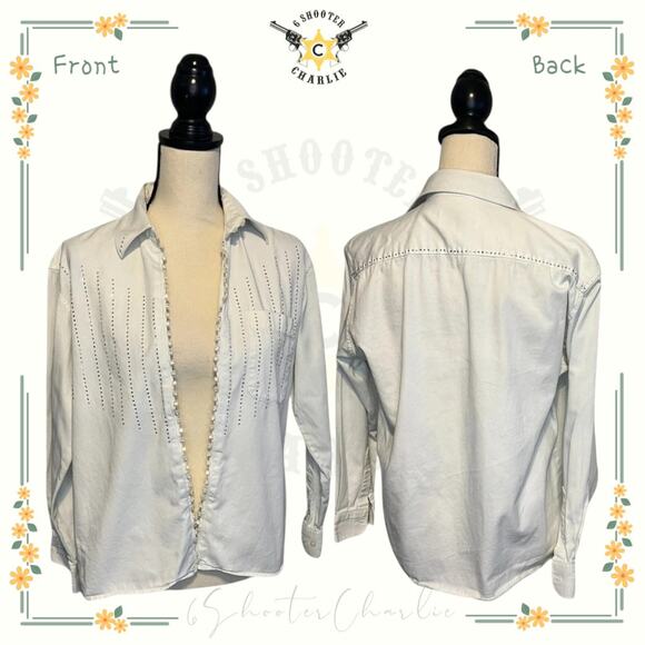 Infinity Fashions Open Front Jacket Womens Sz Small White Rhinestones w/ Pocket - Picture 1 of 7